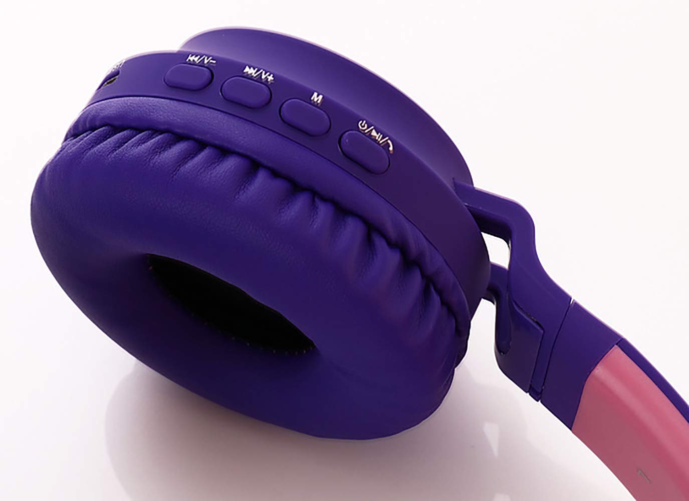 Bezprzewodowy zestaw słuchawkowy Bluetooth, jasnofioletowy składany zestaw słuchawkowy Bluetooth Smart Sports 3,5 mm komputer, wpuszczany mikrofon (wiele kolorów)