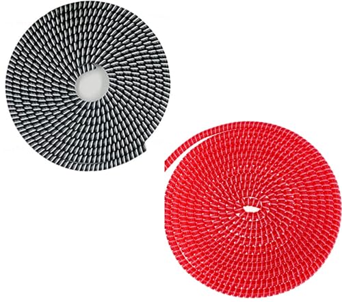 Image of Spiral Cable Protector, Data Cable Protective Sleeve, Headphone Saver, Charger Protective Cover, Wire Repair /Strain Relief Cable Wrap Tube for USB Data Cable Headphone Cable (Black+ Red)