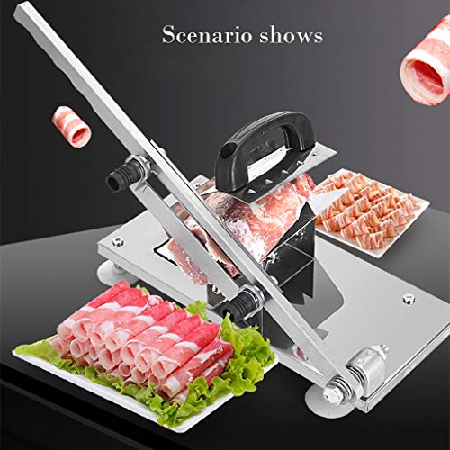 ZWB Allesschneider Manuell Rindfleisch Cutter Slicer, Fleisch-Schneidemaschine Edelstahl Gadget Gefrorene Lammgemüse… – Bild 3