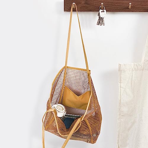 VKIOIP Women Mesh Tote Beach Bag,Shoulder Bag for Vacation，Picnic4