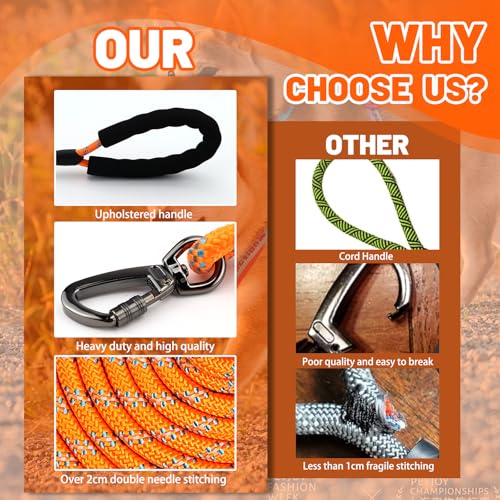 Hundeleine Biothane Schleppleine 5m Leine Hund für Kleine Mittlere Große Hunde Leicht Katzenleine Laufleine Hausleine für Hunde Führleine Hund mit Gepolsterten Griff und Karabiner Lange Dog Leash