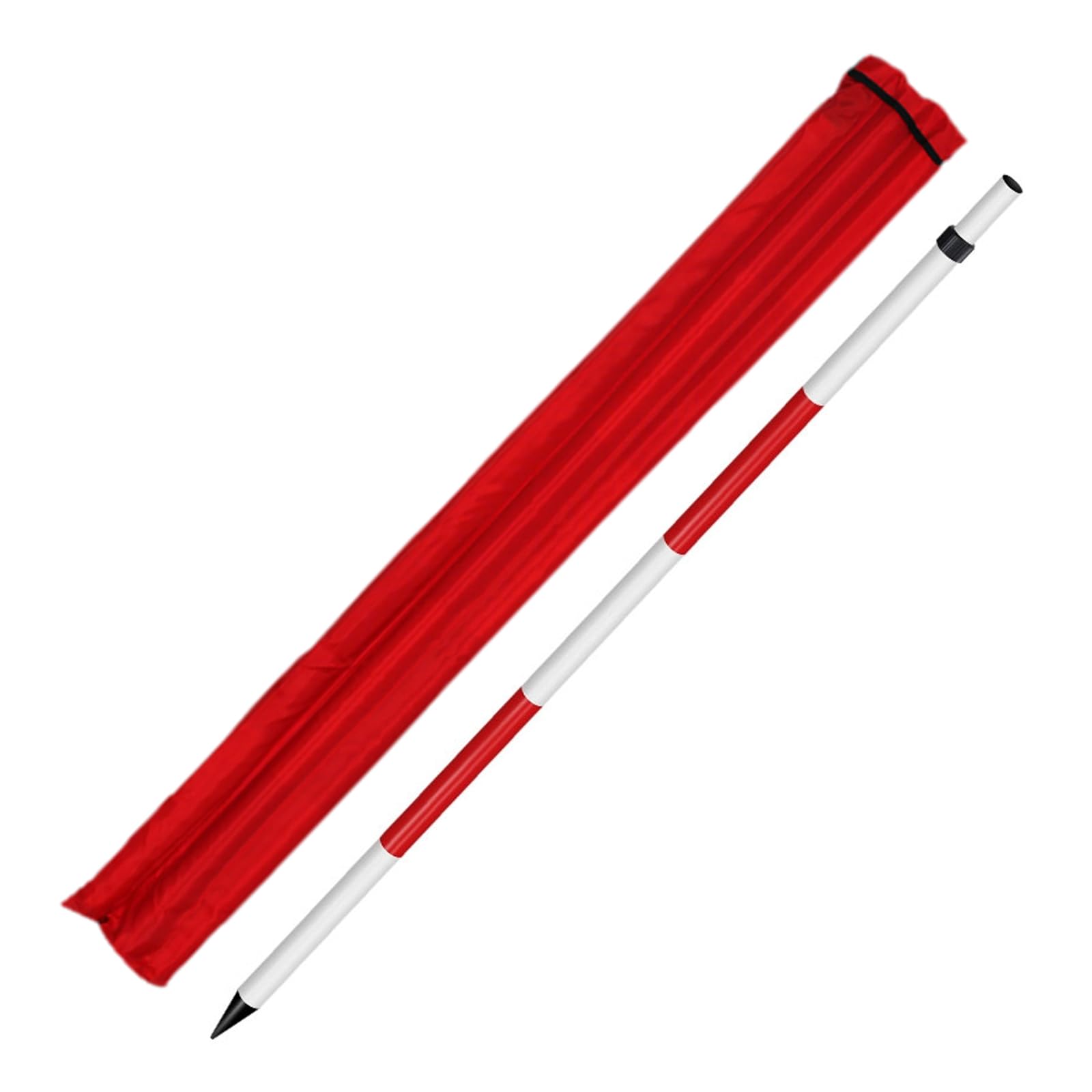 AMZBNEIDI Duty Alummsurvey Pole, Aluminum Surveying Ranging Rod Red and White 2m 3m 5m(2m (drawer type))