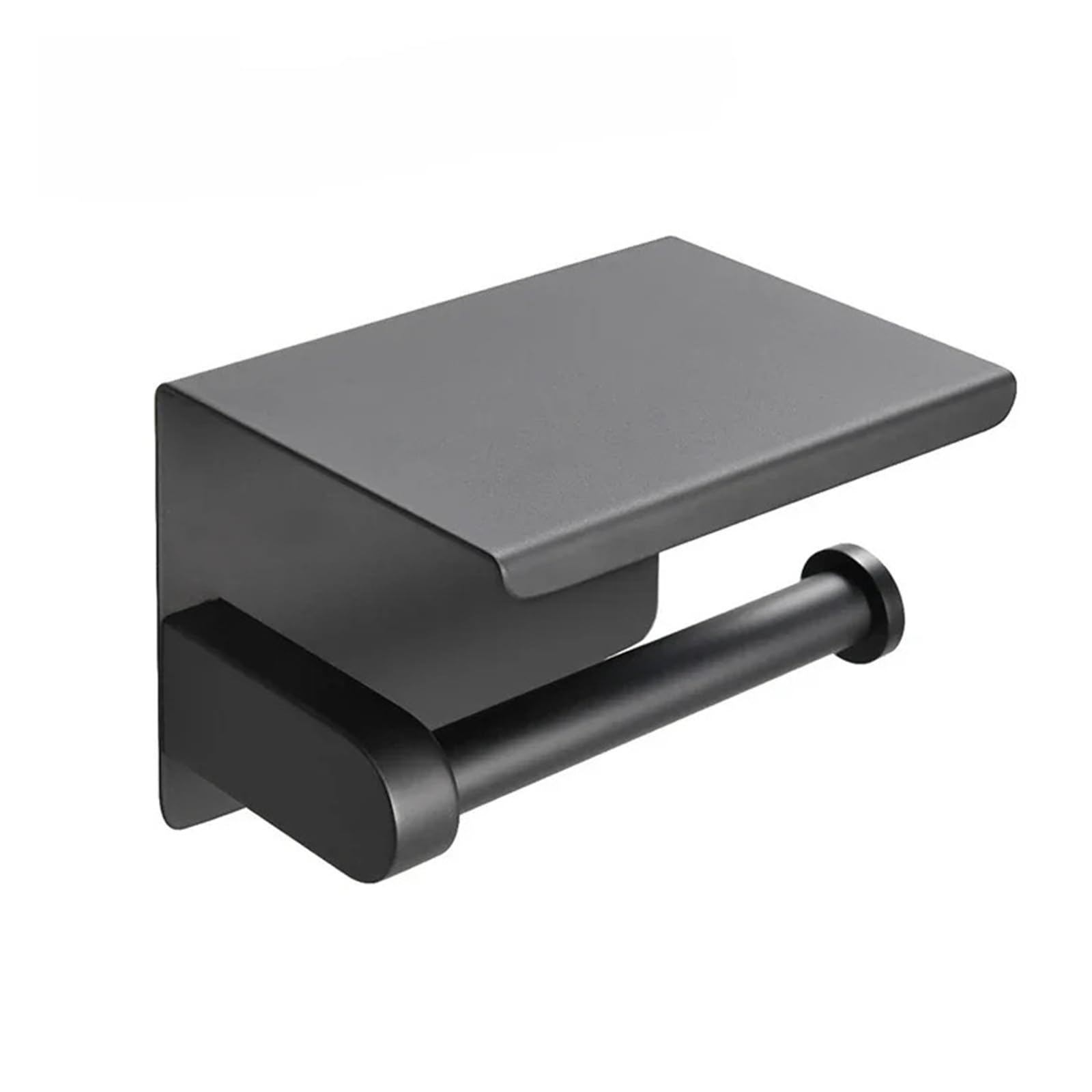 Porta carta igienica multifunzionale da 1 pz con dispenser doppio for fazzoletti montato a parete su ripiano, oro(Black single)