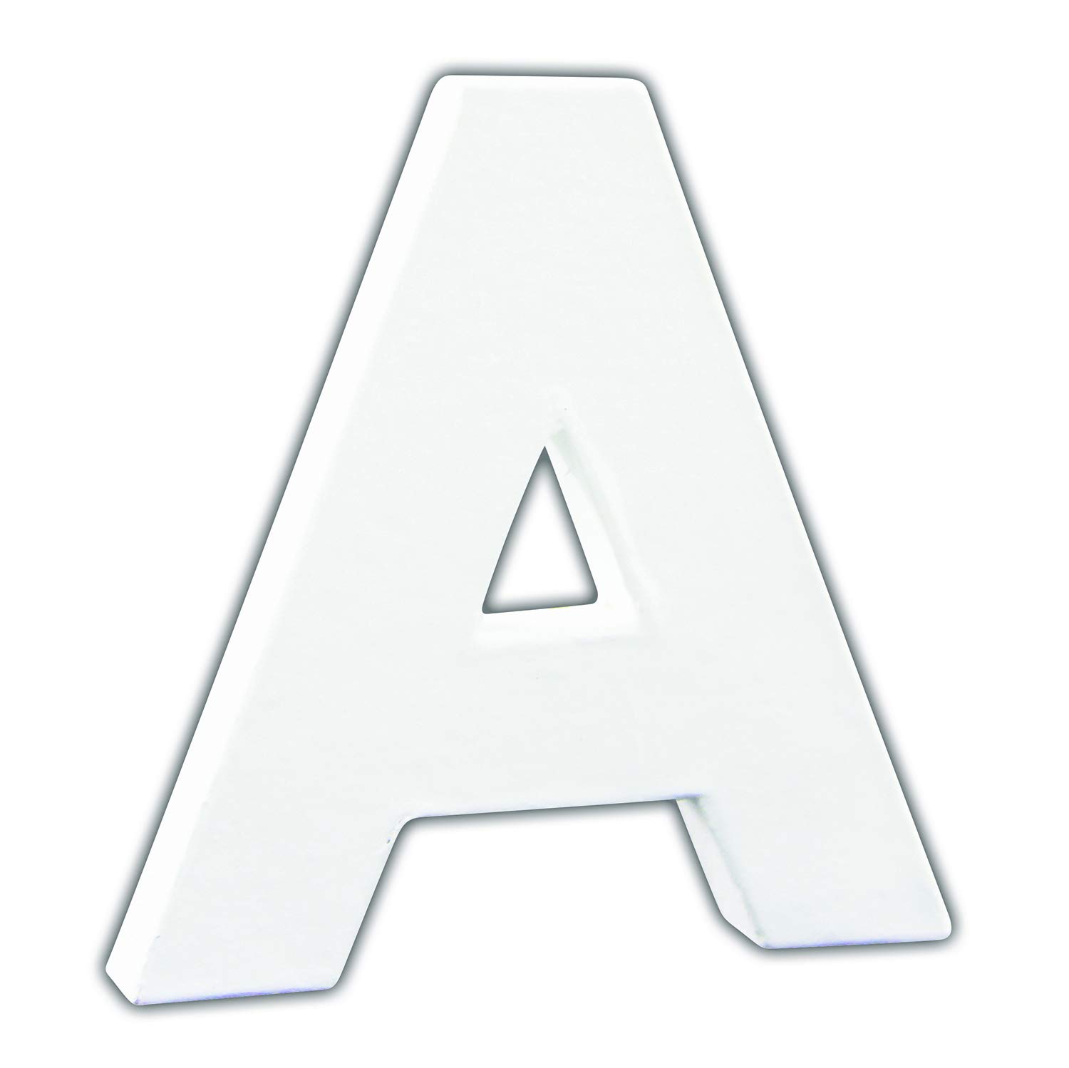 Décopatch AC730Cpack - Un Lot de 5 Supports en Papier Blanc mâché 1,5x10,5x12 cm, Petite lettre A