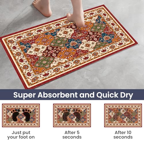 Image of MAXOSHINE PVC Bathroom Mats Anti Slip | Water Absorbent Bath Floor Mat | Quick Dry Anti Skid Bathroom Mats for Home | Door Mat for Wet Area 40x60 CM (Persian Brown)