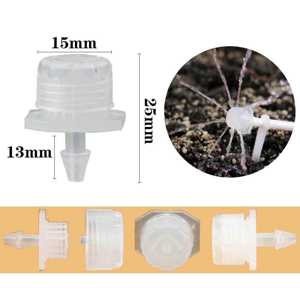 Ugello di irrigazione 50-800PCS Giardino Ugelli Regolabili Irrigazione a Goccia Irrigazione Irrigazione 1/4 ''Anti-intasamento Gocciolatore Emettitore Aiuole di Verdure