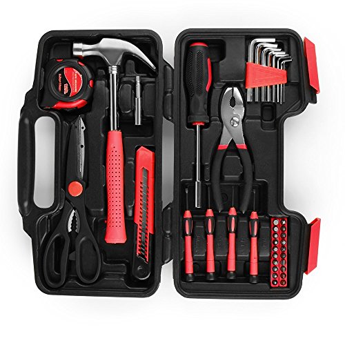 Flexzion Tool Set Box - Hand Tool Kit & Accessories For General Household