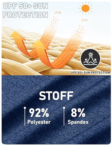 TACVASEN Herren 1/4 Zip UV-Schutz Langarmshirts Rashguard UPF 50+ Running Tops mit Stehkragen – Bild 6