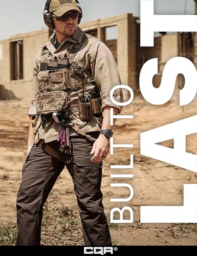 Image of CQR Men's Tactical Pants, Water Resistant Ripstop Cargo Pants, Lightweight EDC Work Hiking Pants, Outdoor Apparel