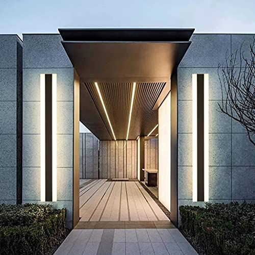 LED Long Wall Lamp Villa Wall Lamp Villa Porch Wall Lamp Outdoor IP65 Waterproof Wall Lights Black Long Light Bar Aluminum Outdoor Wall Lamp Acrylic Warm Light Garden Light-80CM,Warmes Licht - Image 3