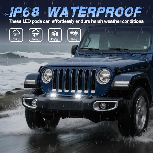 Image of LED Pod Lights, 2Pcs 40W 3 Inch Flood Driving Lights Small LED Off Road Light Pods Ditch Lights backup Light for Truck Motorcycle UTV ATV SUV Boat Dirt Bike Surron