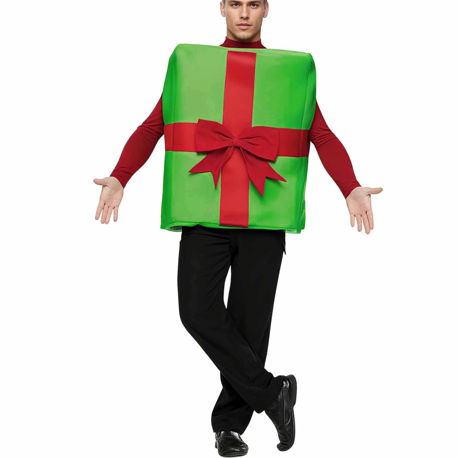 Faschingskostüme Damen Weihnachtsmann Kostüm Damen Santa Claus Verkleidung Mit Geschenkbox Design Perfekt Für Weihnachtsparty Bühnenauftritt Cosplay Event Weihnachtsmann Kostüm