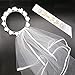 Produktbild BigLion 2 Stück Hochzeit weißer Schleier Set, Hochzeit Schleier Blumen Braut Schärpe Hen Party Schärpen Bride to be Schärpe Braut Schleier für Junggesellinnenabschied Party JGA Dekoration Accessoires