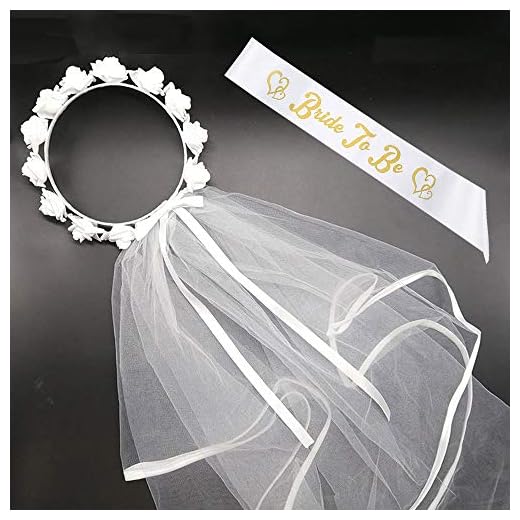 BigLion 2 Piezas Novia a Ser Accessories,Bride to be Gallina Velo Nupcial Blanco Novia Boda Despedida Soltera Banda Hen Party Sash Hen Do Night Gallina Noche Ducha Nupcial Despedida Soltera Disfraces