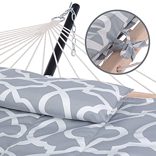Suncreat Hammocks Heavy Duty Hammock With Hardwood Spreader Bar, Double Rope Hammock With Polyester Pad thumb #4