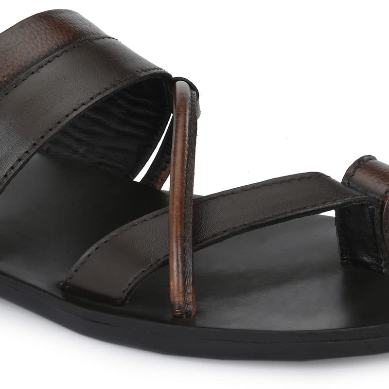 Image of Men's Original Leather Slippers | Thong Slippers For Men | Stylish & Trendy | Double Toned | Durable | Casual