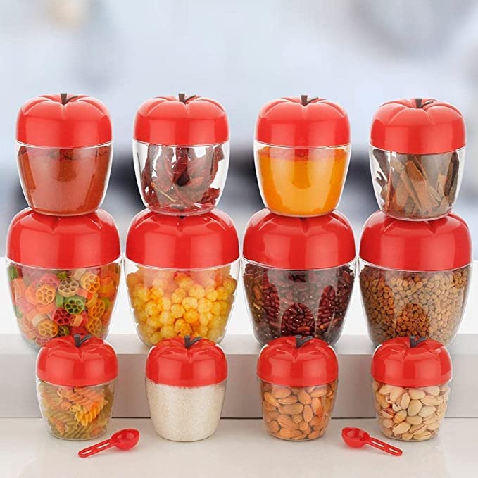 Portible Apple Shape Air Tight Container Transparent Kitchen Storage ...