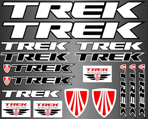 Image of Trek Bicycle Stickers and Graphics for Cycle Body Frame Mountain Bike Racing Combo Vinyl Die-Cut Decals Sticker Pack of 17