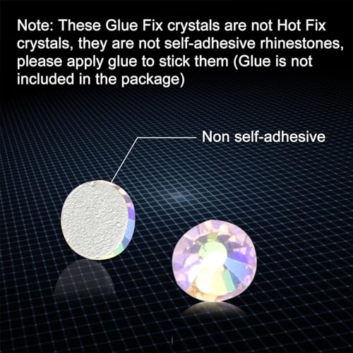 Image of Jollin Glue Fix Crystal Flatback Rhinestones Glass Diamantes Gems for Crafting Nail Art Crafts Decorations Clothes Shoes 2.0mm (ss6 2880pcs, Pink AB)