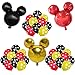 33 pcs Mickey Mouse Party Balloons,12inch Latex 18 inch Polyester aluminum film Balloons, Red Black Yellow Balloons for Kids Birthday Party Supplies