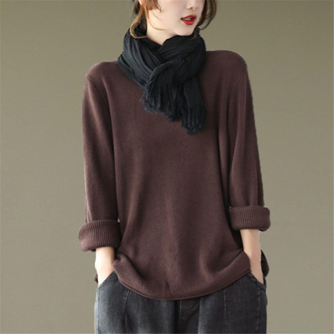 Vogrtcc Maglione oversize da donna lavorato a maglia con scollo a V Pullover a maniche lunghe
