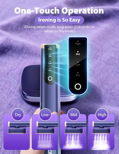 Image of Sundu Travel Steamer for Clothes,35 g /min Steam Quick Wrinkle Removal | Garment Steamer With 180ml Tank,35min Powerful Steam,4 Modes ,Touch Control, LED Display,Portable for Travel & Home Blue
