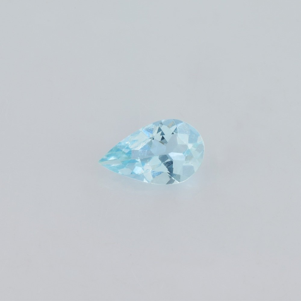 Rasav 0.59 cts Natural Blue Aquamarine 8x5x3 mm 1 Pieces Faceted Pear Shape Gemstone - AQBLU-1028