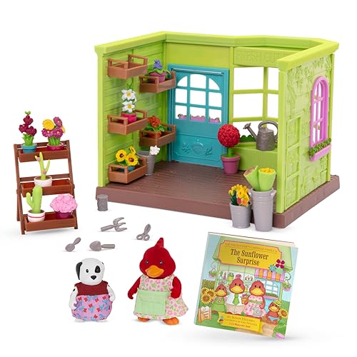 Lil Woodzeez Lil Petals Flower Shop Playset 29 Pieces 2 Figures Small