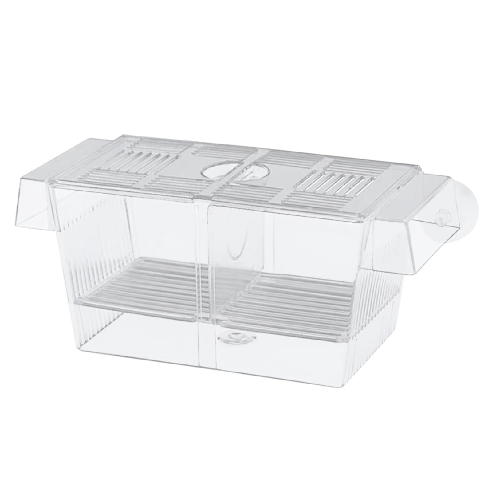 Fioriera in acrilico trasparente per acquario, per Guppy e Tropical Fish, grande, galleggiante, 17,3 x 10 x 10 cm