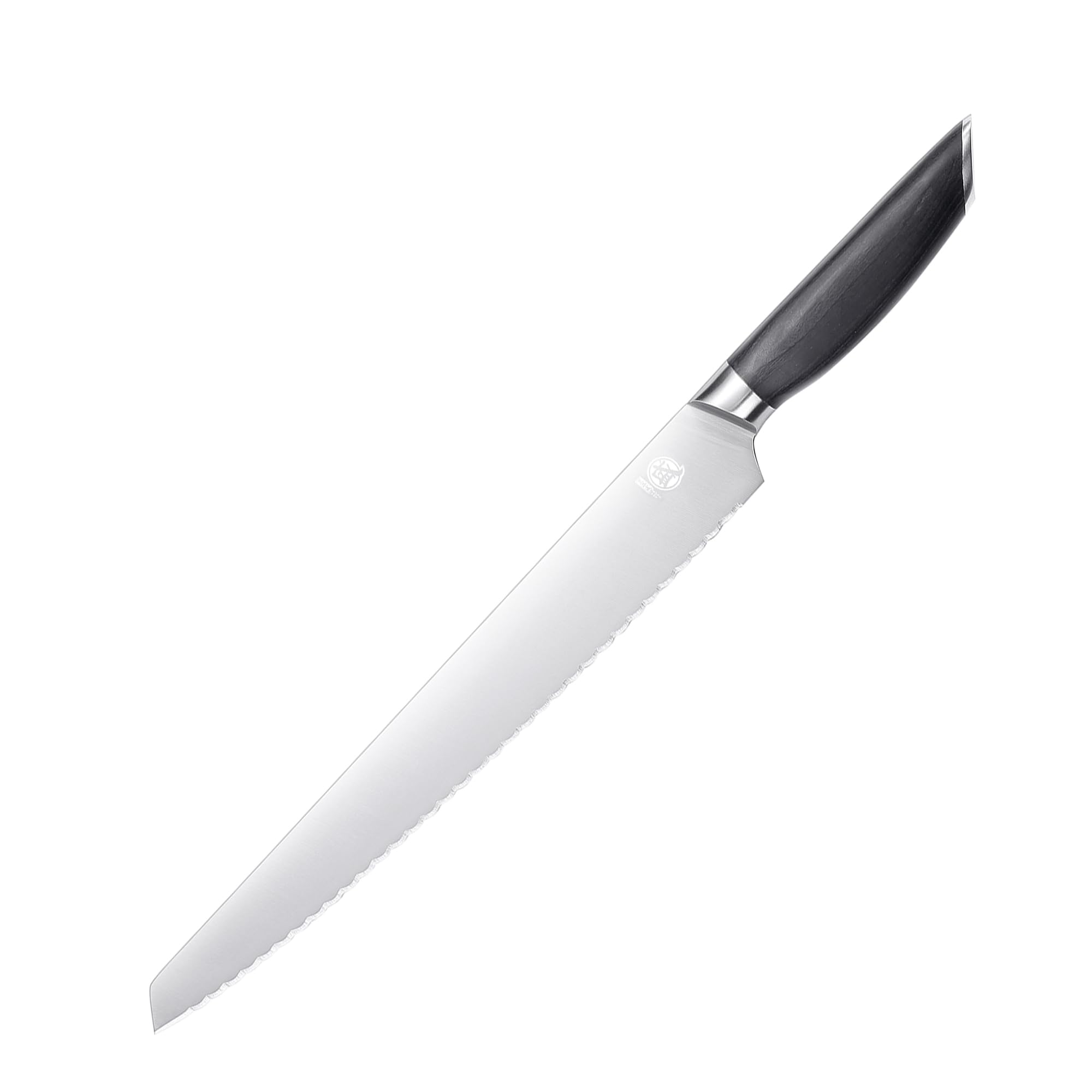 MITSUMOTO SAKARI 30 cm Doppelschneidiges Edelstahl Brotmesser | Extrem Scharfer Japanischer Professioneller Wellenschliffmesser, Geeignet Für Brot, Bagels Und Kuchen , Pakkawood Griff