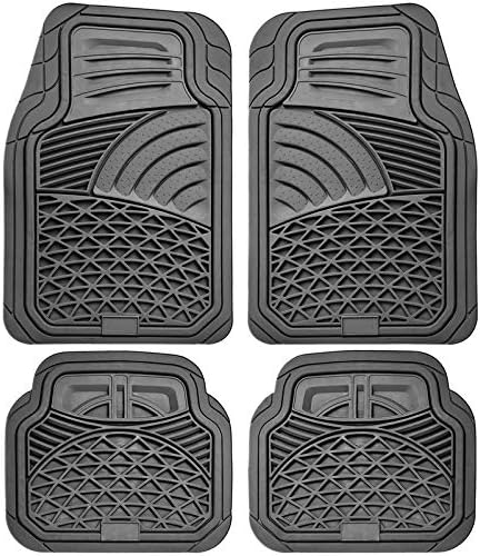 Motorup America 4pc Set Carpet Auto Floor Mats - Fits Select Vehicles Car Truck Van SUV, Charcoal Gray