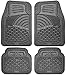 Motorup America Auto Floor Mats (4-Piece Set) All Season Rubber - Fits Select Vehicles Car Truck Van SUV, Gray