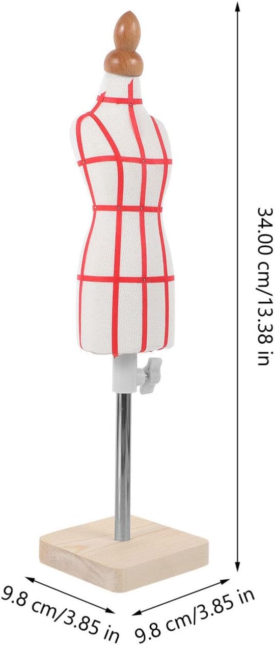 Female Dress Form Mannequin 1/4 Size Miniature Sewing Mini Trouser Dress Form Dressmaker with Ruler and Needle for Sewing Pattern Making