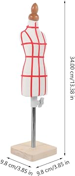 Female Dress Form Mannequin 1/4 Size Miniature Sewing Mini Trouser Dress Form Dressmaker with Ruler and Needle for Sewing Pattern Making