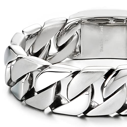 Pulsera para hombre acero inoxidable color plata miniatura 4