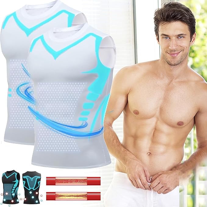 Chaleco de compresión para hombre, chaleco moldeador iónico, sin mangas, adelgazante, moldeador elástico