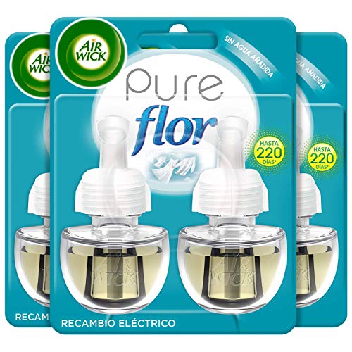 Air Wick Eléctrico - Recambios de Ambientador Automático Eléctrico, Esencia Para Casa Con Aroma a Flor Ropa Limpia, Morado, 1 Unidad (Paquete de 6)