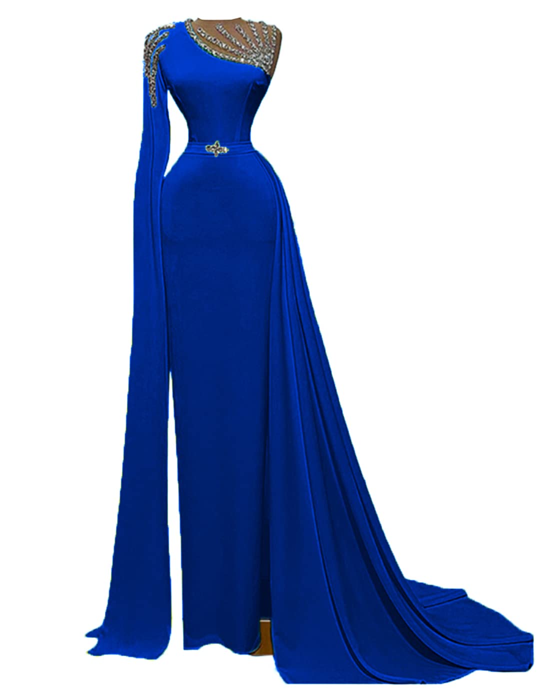 Yellow Satin Crystals Mermaid Prom Evening Shower Party Dress Celebrity Pageant Gown