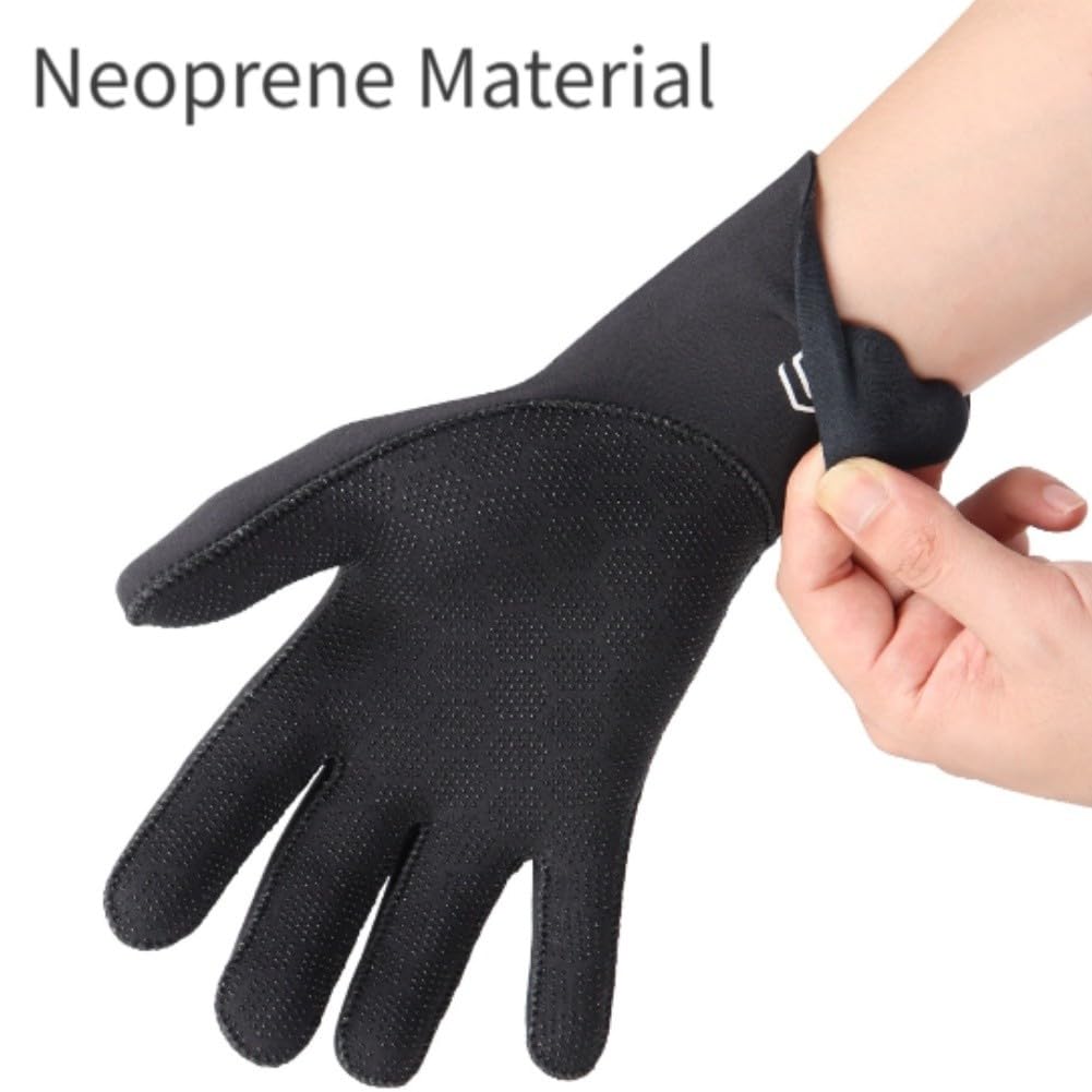 Guantes de buceo de neopreno de 3 mm para protección contra el frío, resistentes a la abrasión, palma antideslizante, elásticos para buceo, buceo, surf, color negro