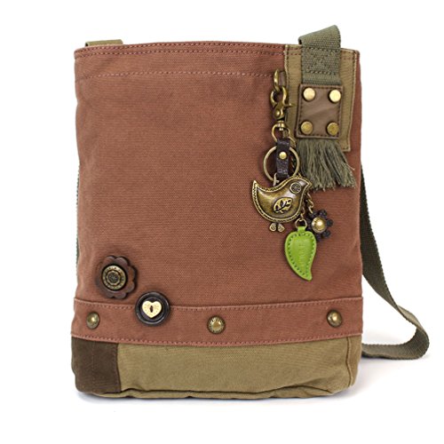 Chala Patch Cross-Body Women Handbag, Canvas Messenger Bag - Mauve