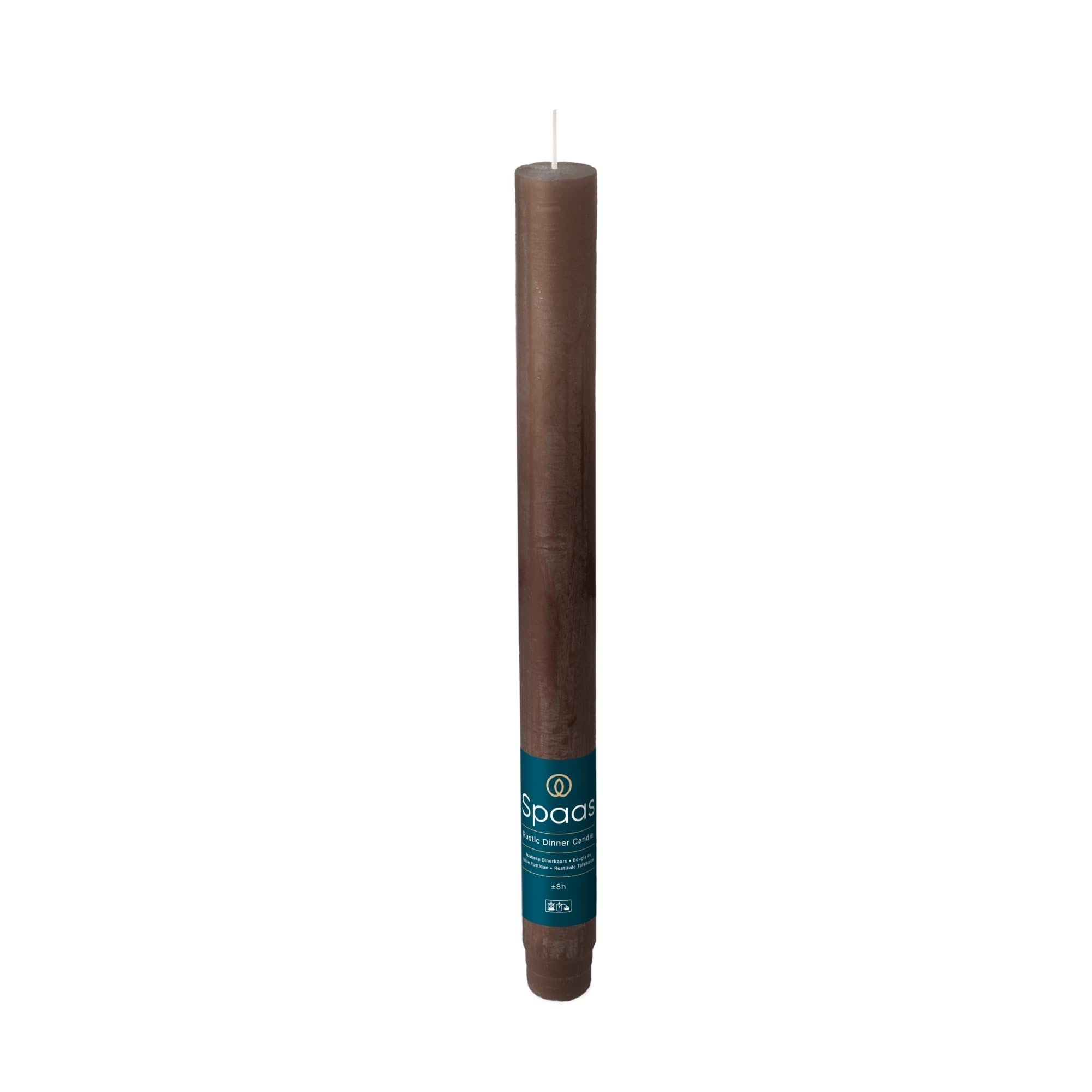 Spaas Rustic Dinner Candle 8h, Dark Brown