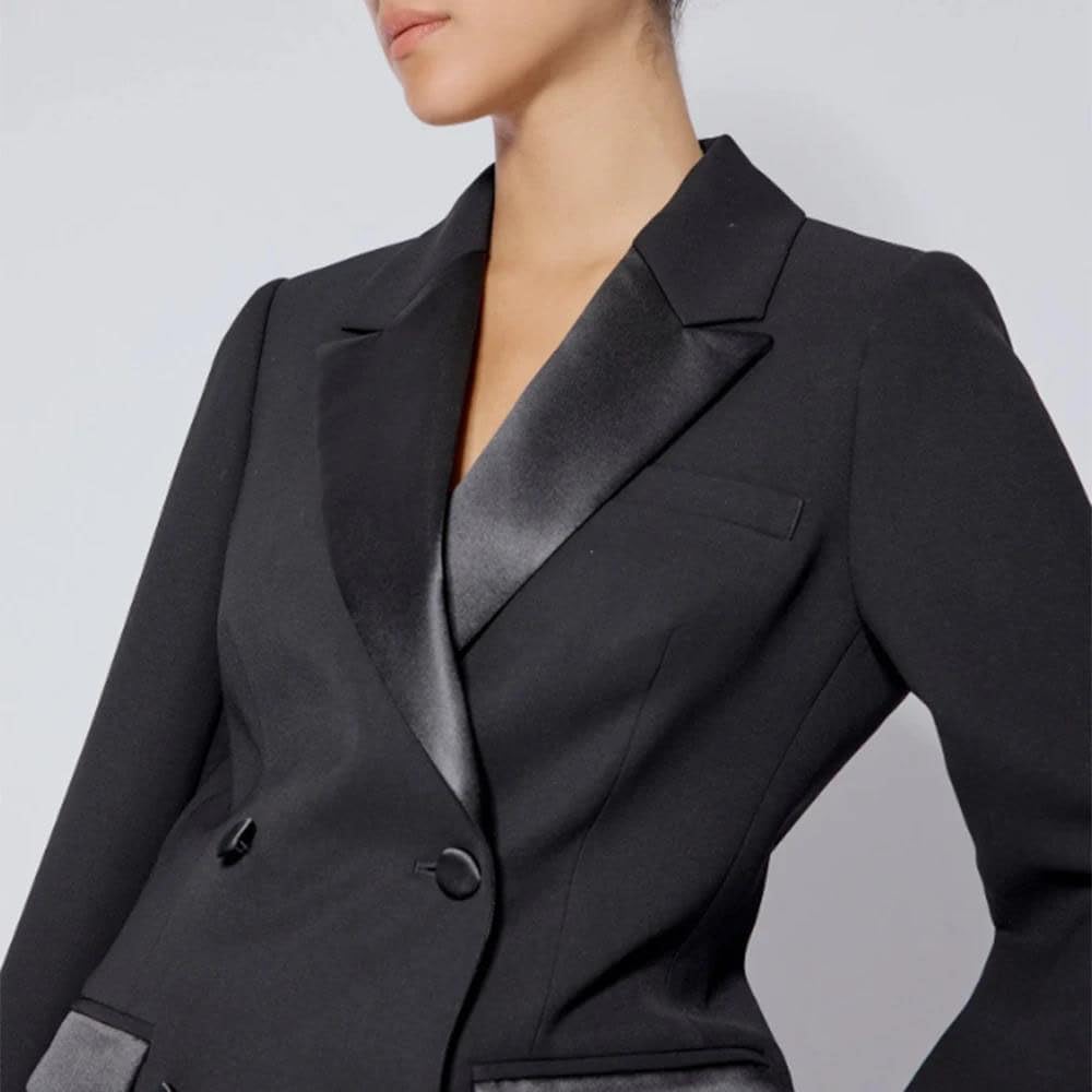 Women’S Peak Lapel Double Breasted Slim Blazer and Pants – Daily Office Banquet Business Attire