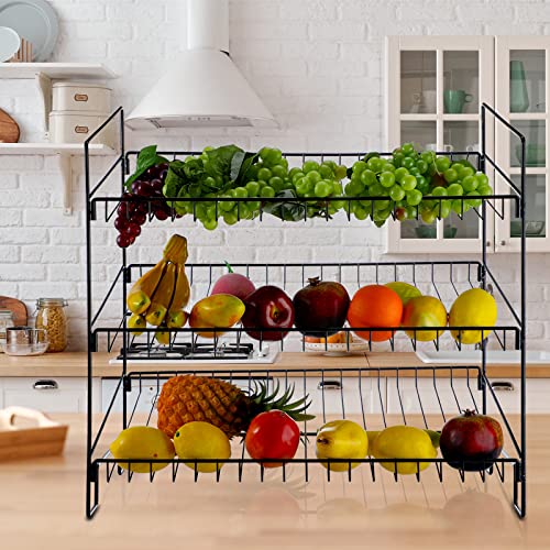 Leifide LEIFIDE-METAL WIRE-22 3 Tier Snack Basket, 24 X 14.9 X 23.2 Inch Candy Display Rack thumb #6