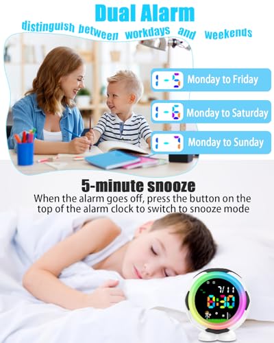 DTKID Soccer Ball Kids Alarm Clock for Boys and Girls Age 4-18 - Image 5