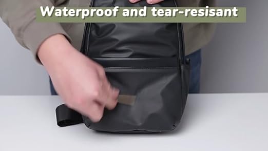 Zaino Monospalla Impermeabile Uomo - Borsa A Tracolla Con USB, Per Trekking E Lavoro - Foto 3