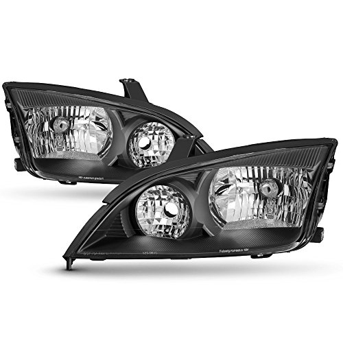 ACANII - For Black 2005-2007 Ford Focus ZX4 Headlights Headlamps Aftermarket Driver + Passenger Side 05-07