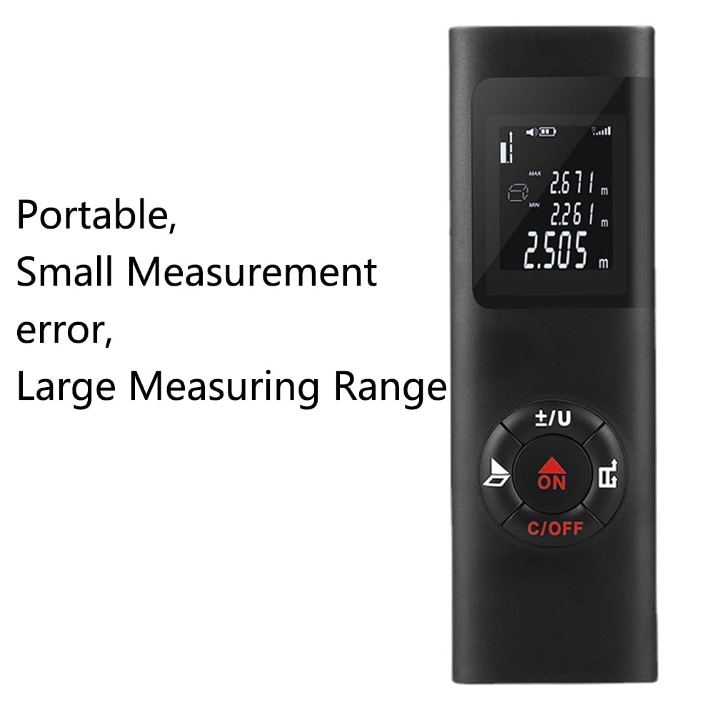 TopHomer JQ40 Télémètre Laser, Mesureur Numérique Portable à Rétroéclairage LED, Outil Portatif pour Mesure de Distance/Superficie/Volume