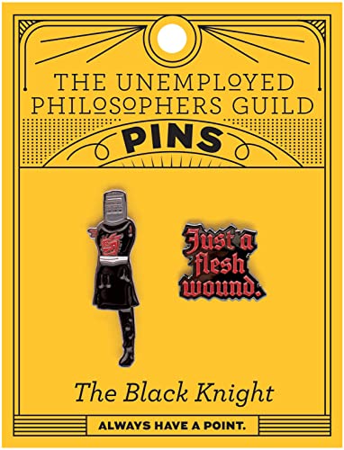 The Unemployed Philosophers Guild Monty Python Black Knight Enamel Pin Set - Strong Rubber Backing Clasps, Set of 2 Pins