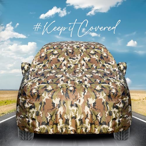 Image of Pivalo Car Body Cover for Maruti Alto K10 All Model & Years (2010-2025) 100% Waterproof with Mirror Pockets, Triple Stitched Dustproof Heat Resistant UV Protection (Military /Jungle /Camouflage)