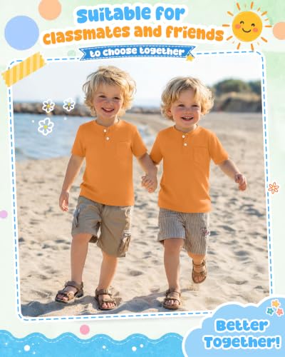 Image of Toddler Boys Cotton Henley T Shirts
